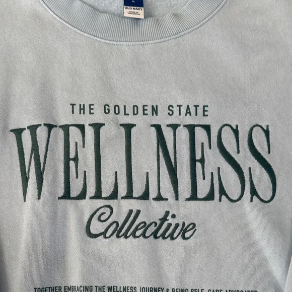 Old Navy, Socomfy Blue/Gray Sweatshirt, Size Med. Embroidered - Picture 5 of 7